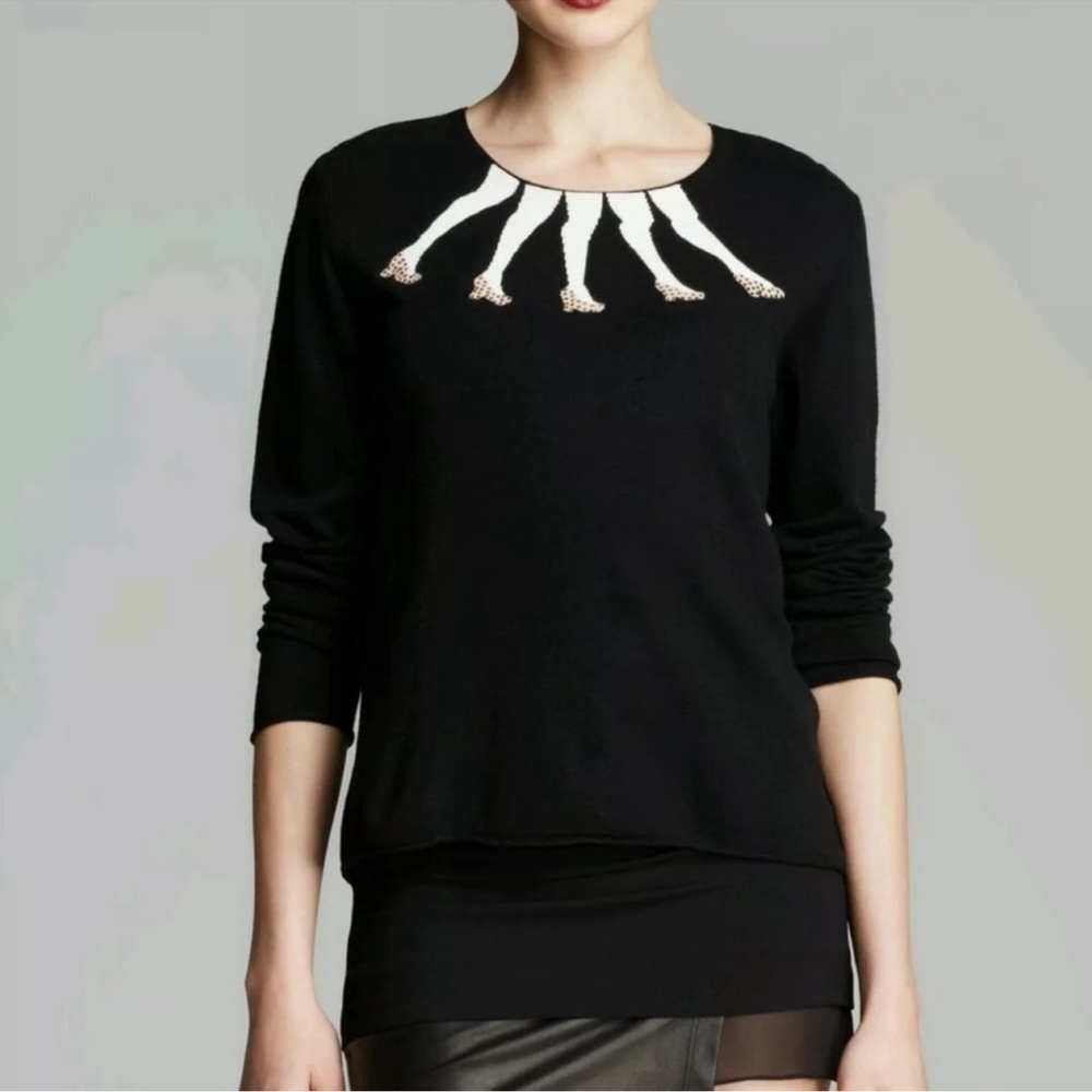 Alice + Olivia Intarsia Legs Sweater Knit Top